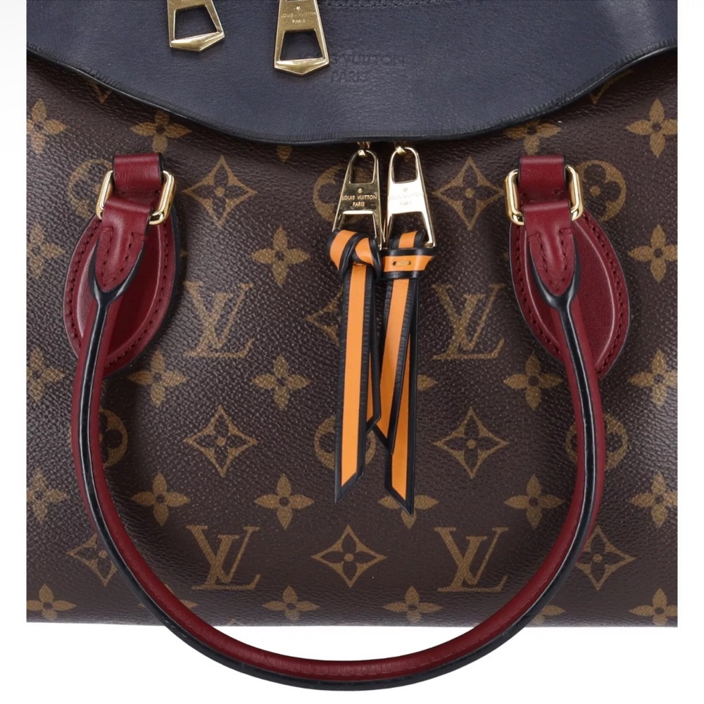 Louis Vuitton Tuileries Monogram Canvas Satchel Shoulder Bag Brown Blue - Picture 7 of 12